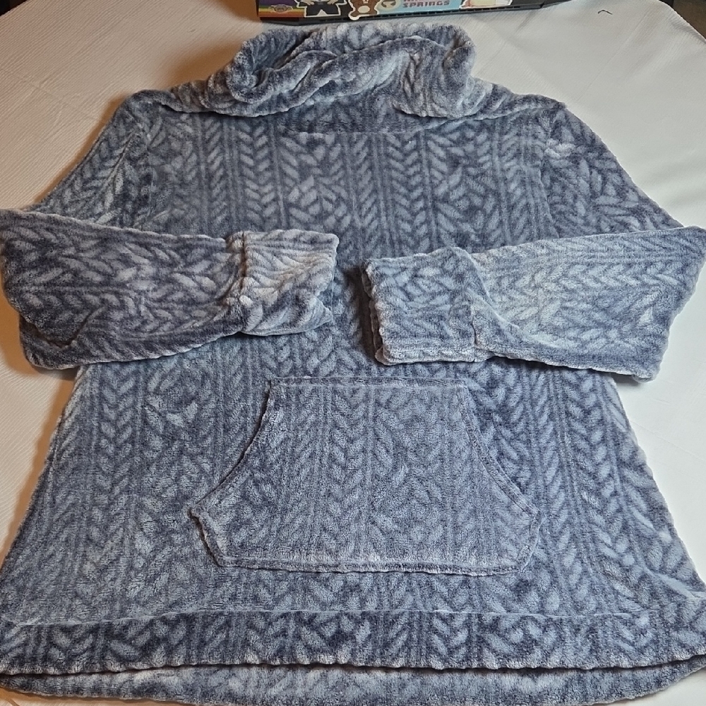 KOOLABURRA by UGG Gray Freece Plush Neck Sweater,sz L. - Picture 1 of 5